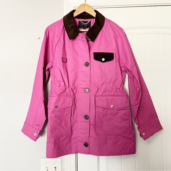 J. Crew Pink Utility Jacket with Brown Accents - Picture 3 of 11